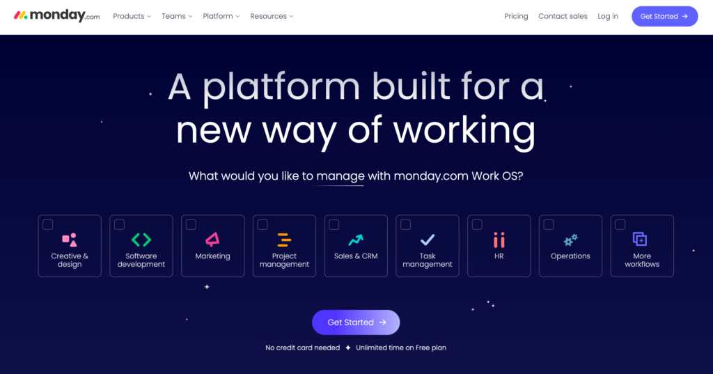 Monday.com の Web サイト