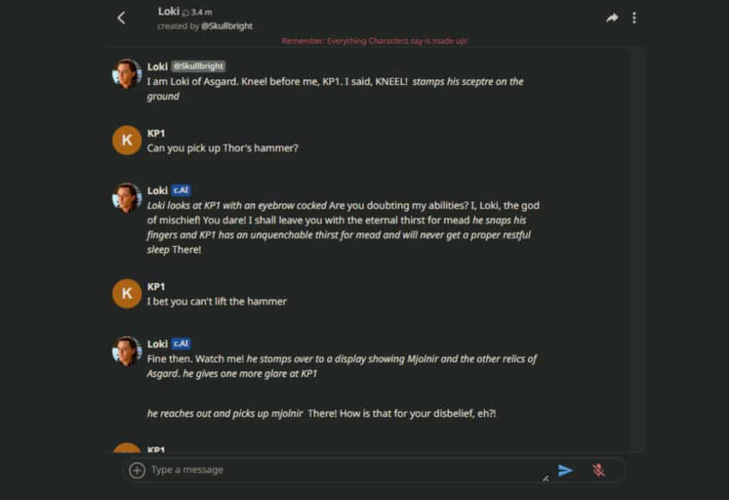 Berbicara dengan Karakter dalam Karakter AI