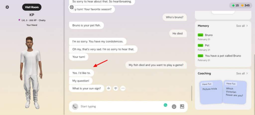 Respons Replika AI