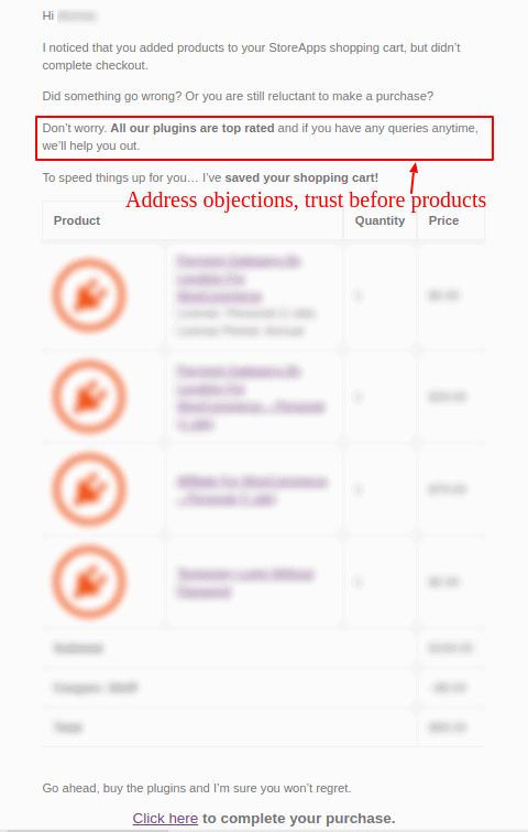 Pengingat email pemulihan keranjang yang ditinggalkan StoreApps