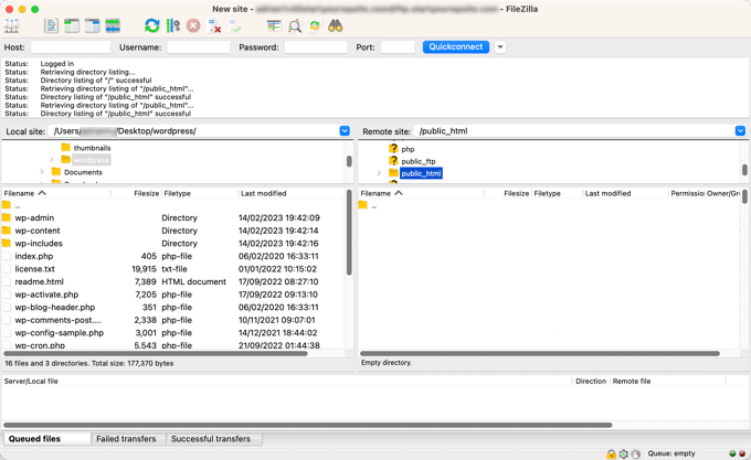 FTP クライアントを使用して Web サイトに接続する Connecting to Your Website With an FTP Client