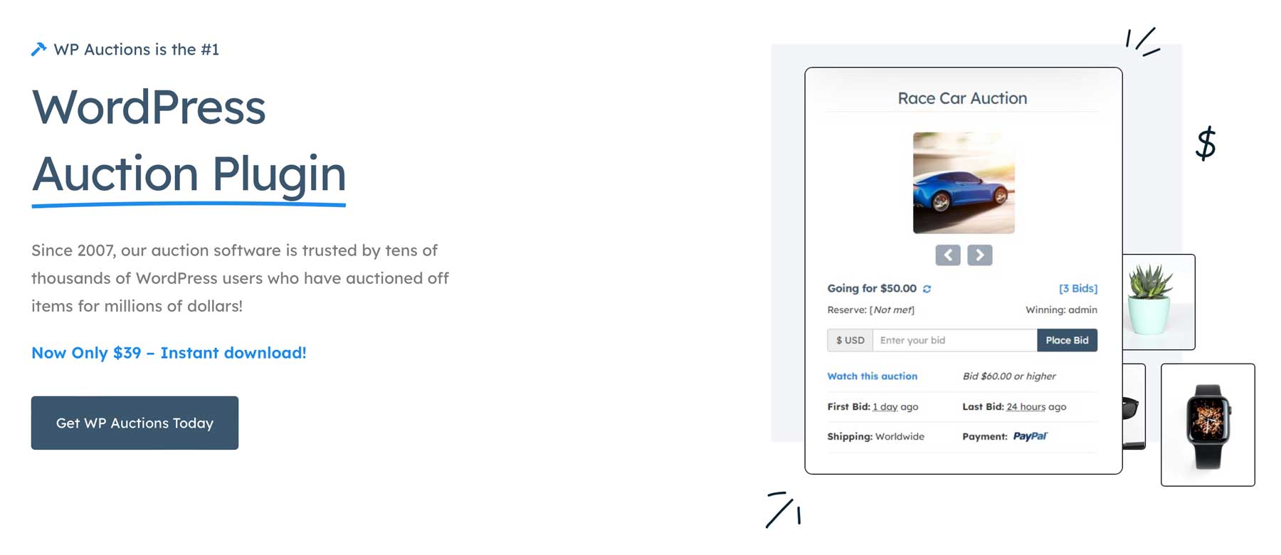 Complemento de subastas de WP