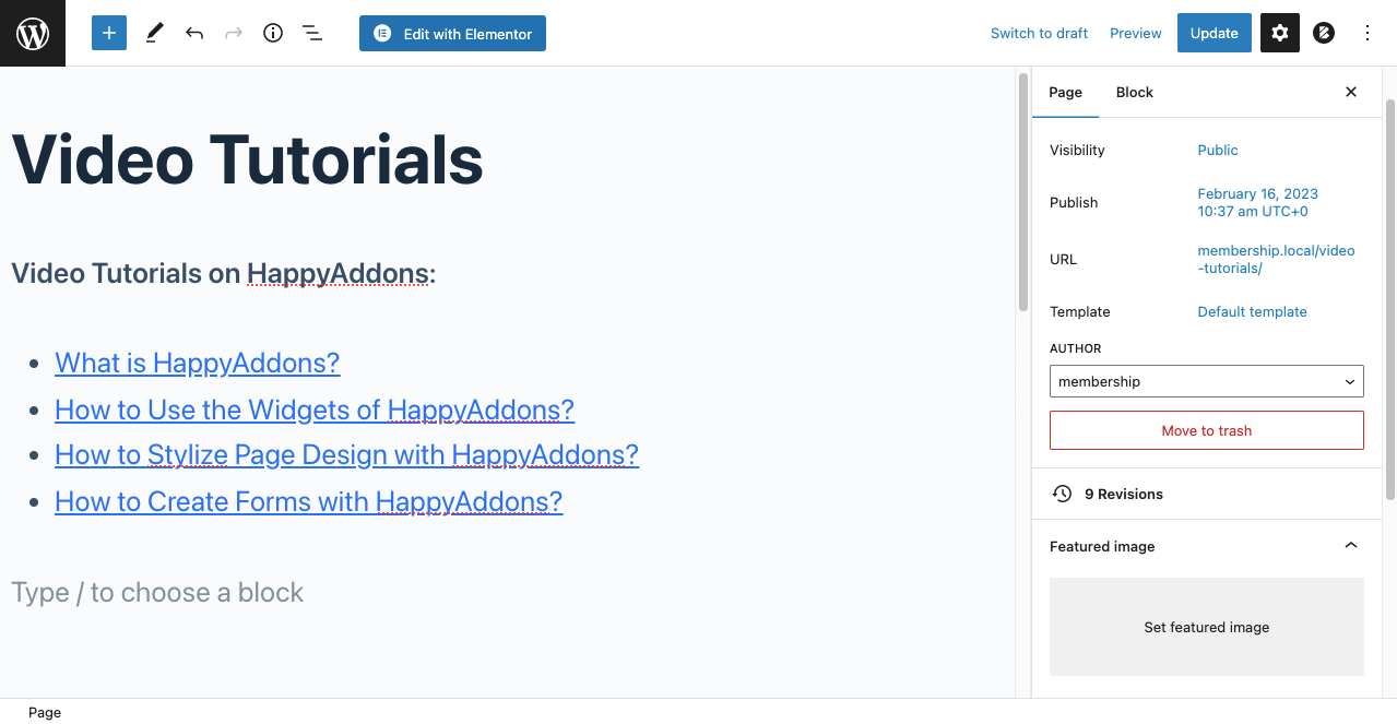 Cara Membuat Situs Keanggotaan dengan Elementor dan HappyAddons 19 Embed Child Pages on the Parent Page of Membership Website