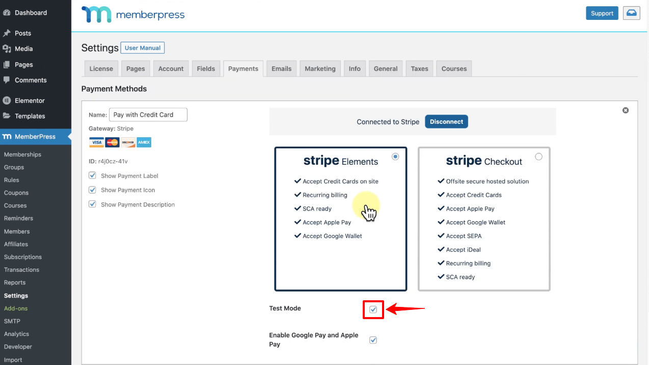 Cara Membuat Situs Keanggotaan dengan Elementor dan HappyAddons 6 Stripe Connected to Your WordPress Membership Site