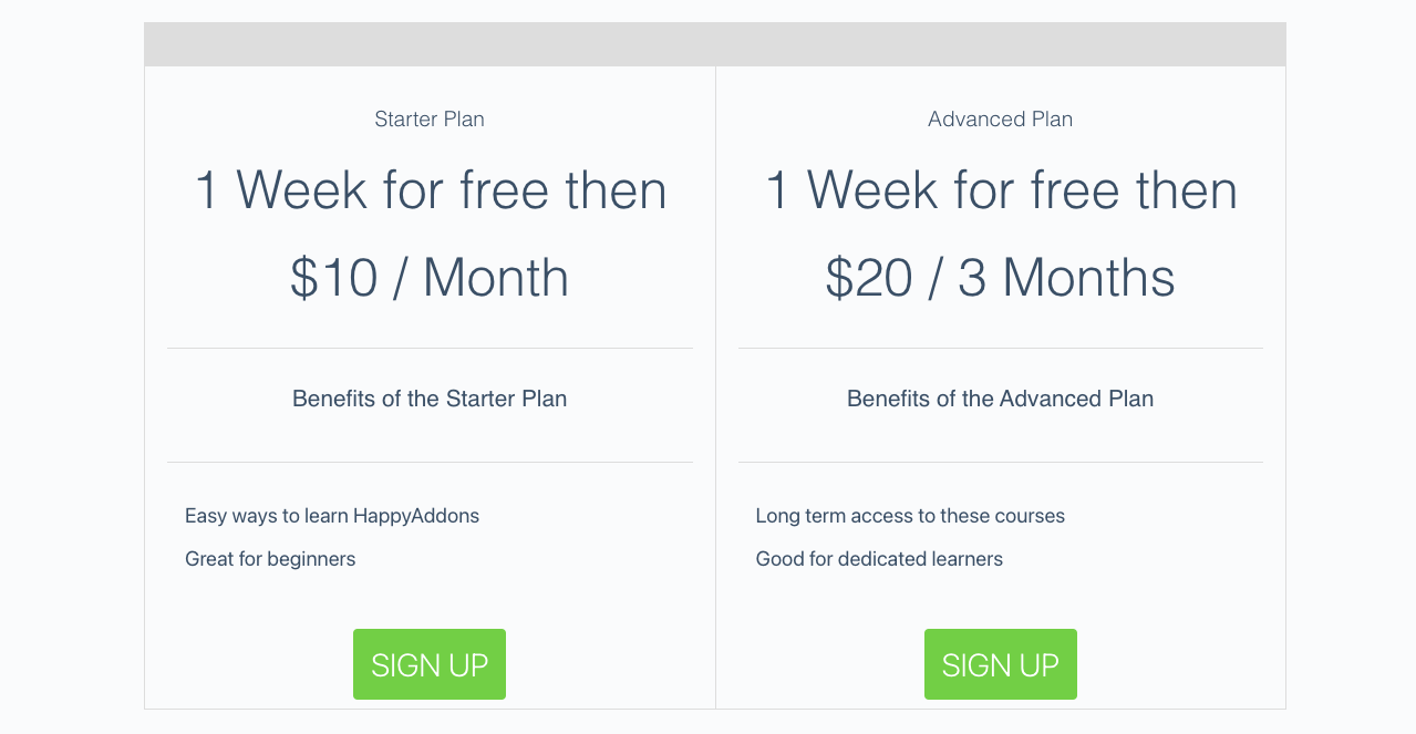 Cara Membuat Situs Keanggotaan dengan Elementor dan HappyAddons 29 MemberPress Pricing Page Created on WordPress