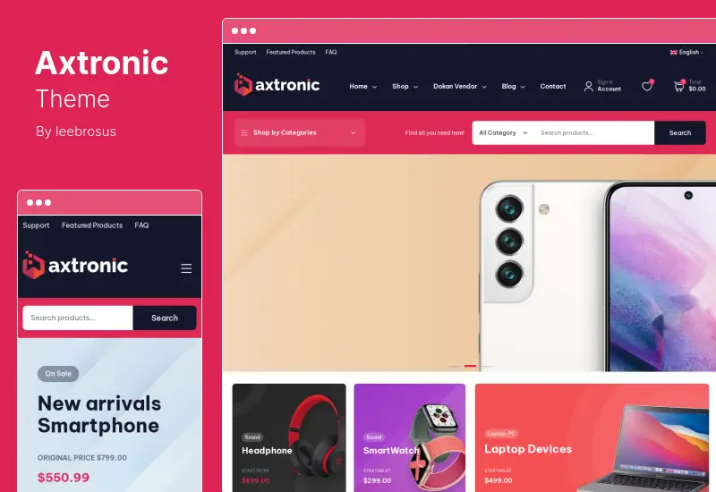 Motyw Axtronic - Motyw WordPress dla elektroniki WooCommerce