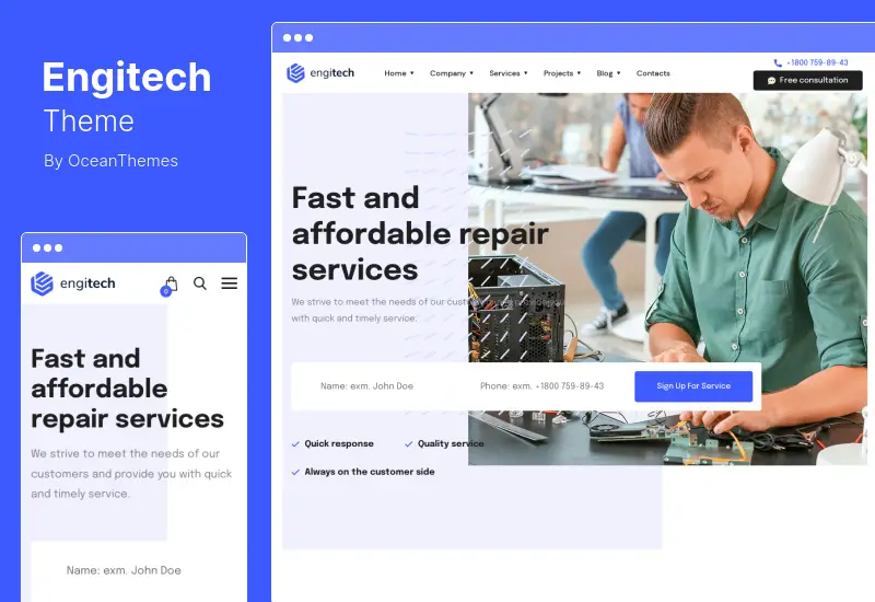 Motyw Engitech - Rozwiązania i usługi IT Motyw WordPress