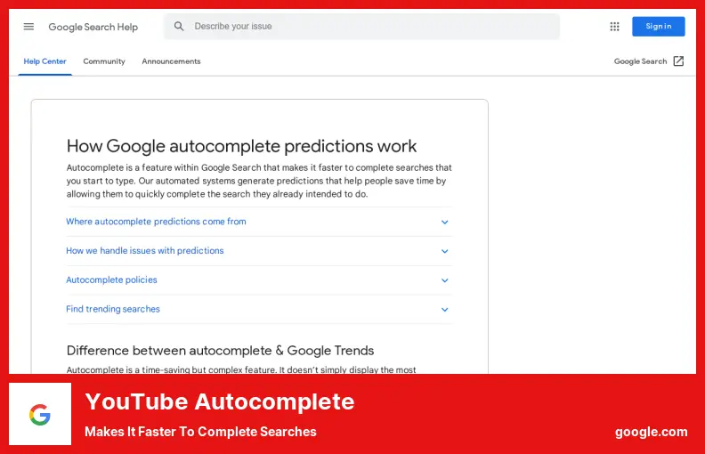 Autouzupełnianie w YouTube — przyspiesza wyszukiwanie