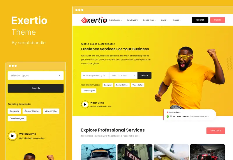 Tema Exertio - Tema WordPress pentru piață independentă
