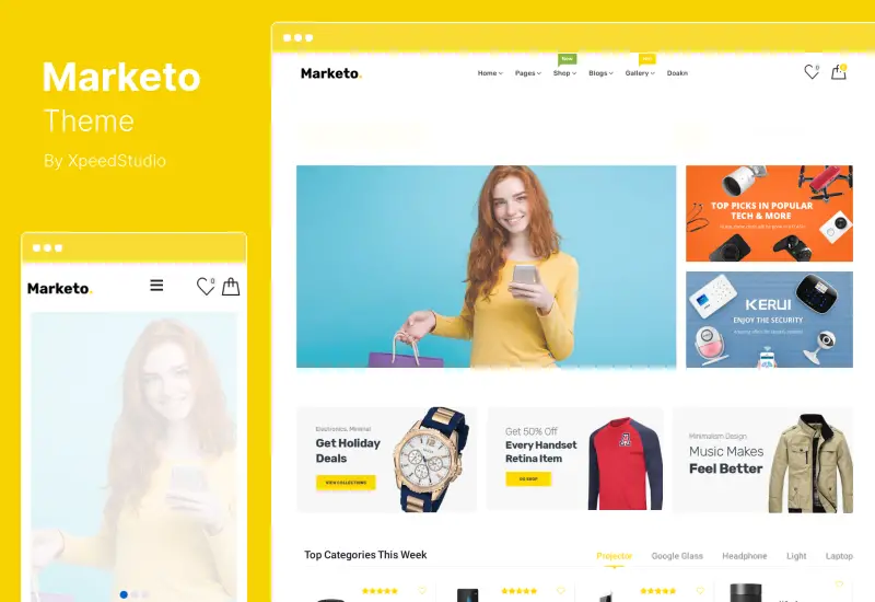 Tema Marketo - Comerț electronic și piață multiventor Tema WordPress WooCommerce