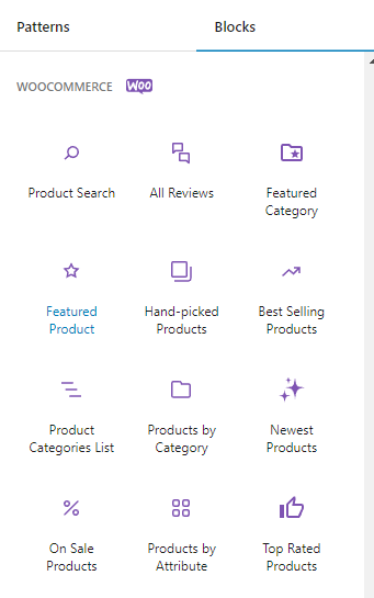 WooCommerce 块选项