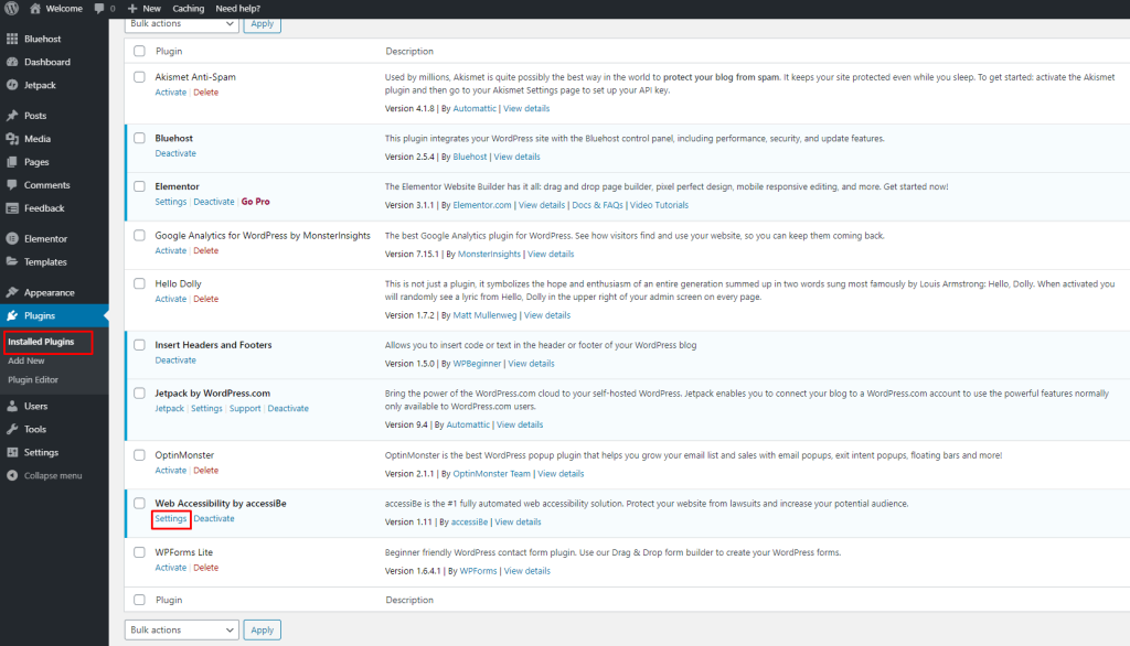 AccessiBe 插件完整指南 (2023):让所有人都可以访问您的网站 4 Accessibe Plugin settings