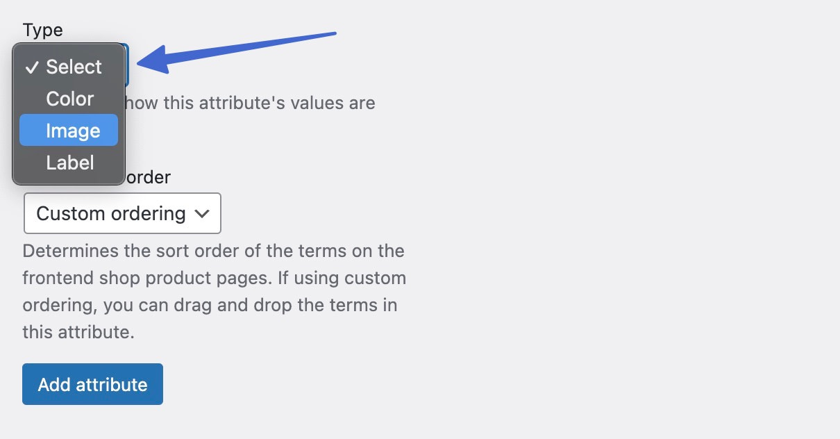 为 WooCommerce 的变体样本选择类型