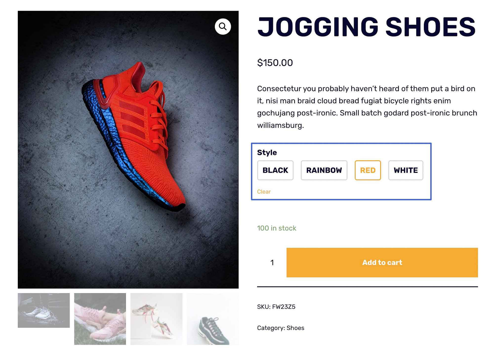 查看 WooCommerce 变体样本的标签版本