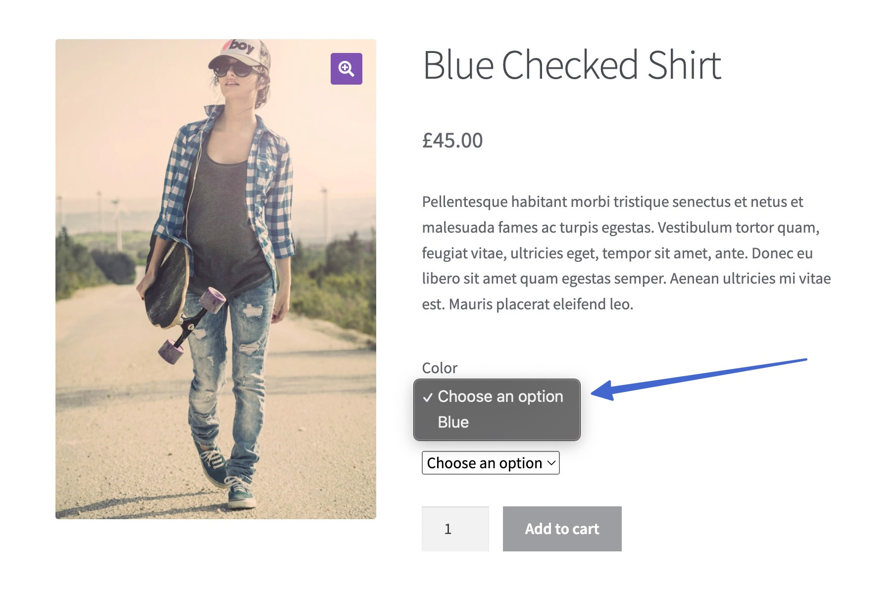 Woocommerce 下拉变体
