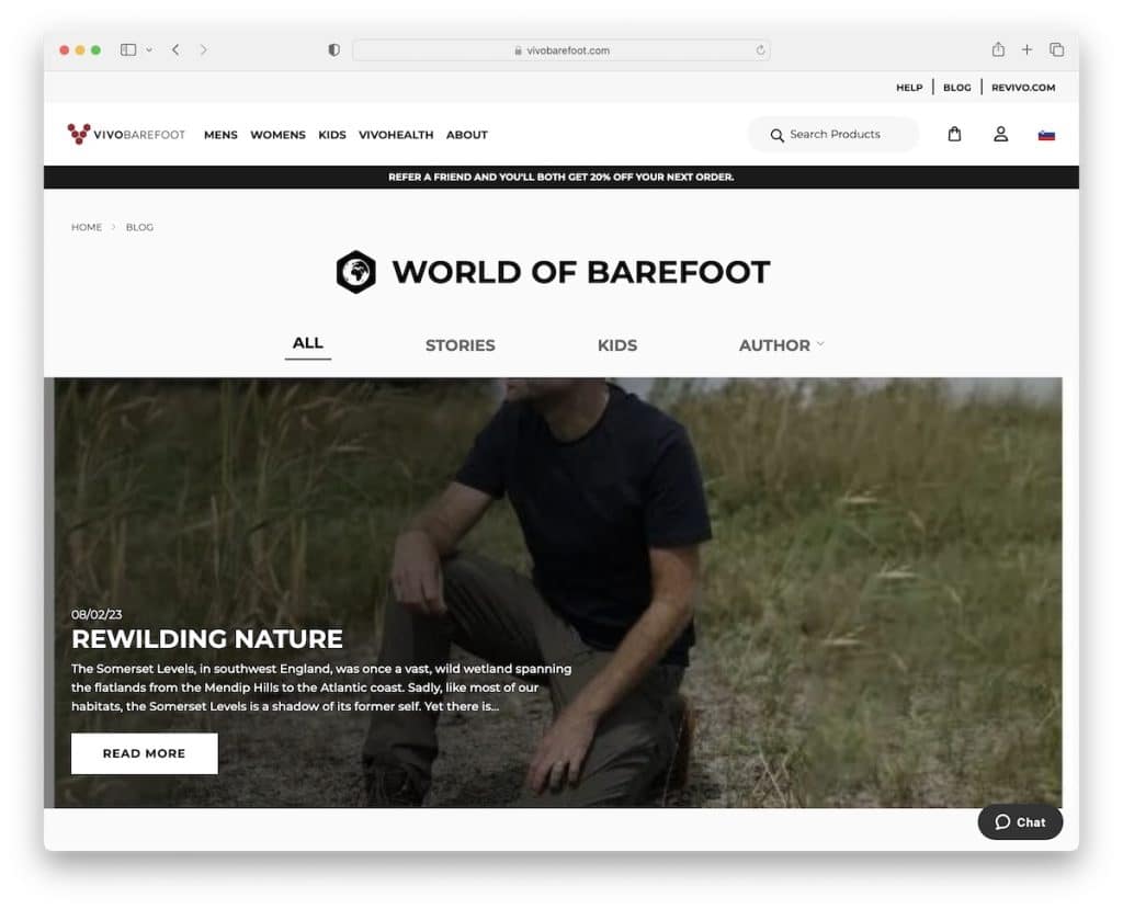 vivobarefoot ビジネス ブログの例