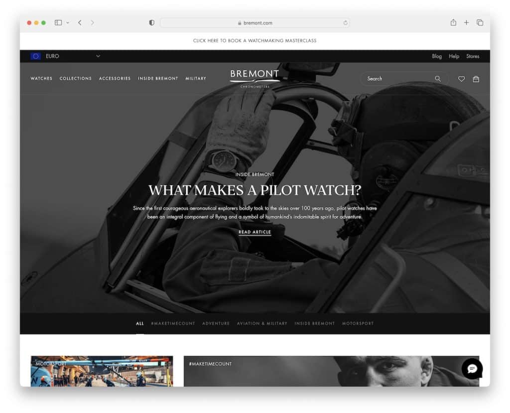 esempio di blog shopify bremont