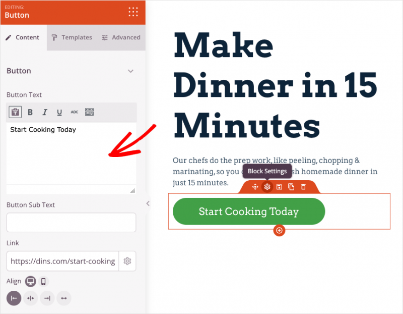 customizecta SeedProd Customize your landing page call to action button