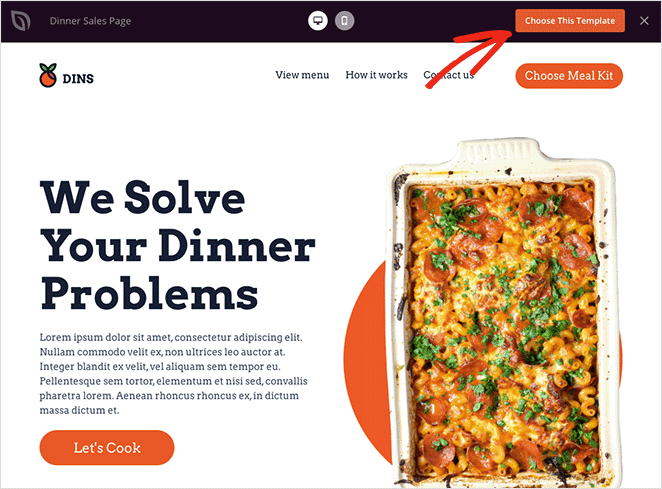 scegli il modello della pagina di destinazione SeedProd Choose your landing page template