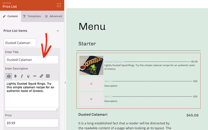 pricelistitemsettings SeedProd Customize the price list item settings
