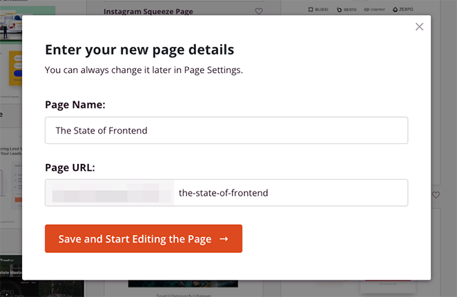 landingpagedetails1 SeedProd Enter your landing page details