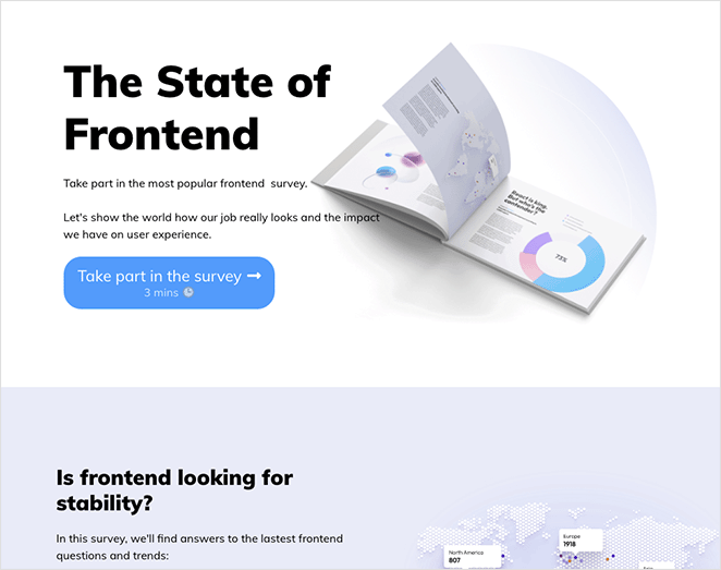 wordprtesssurveylandingpagecontoh SeedProd WordPress survey landing page example