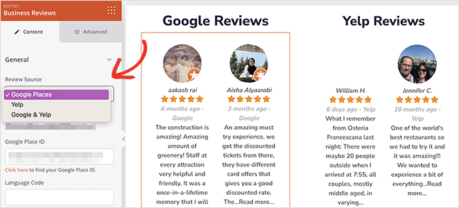 googleplacesレビュー SeedProd Google Places and Yelp reviews in separate feeds