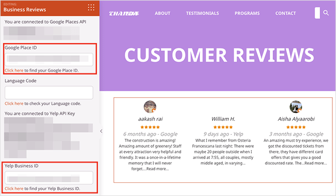 googleyelpbusinessidseedprod SeedProd Enter your Google and Yelp business ID