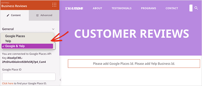 reviewsourceseedprod SeedProd Embed Google and Yelp reviews in a single feed WordPress
