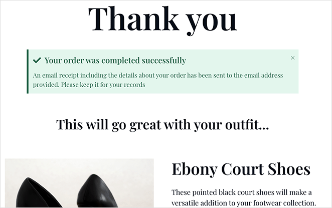 성공 알림 SeedProd order confirmation alert message WordPress