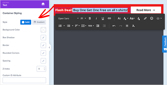 alertbartext 시드프로드 Customize alert bar text