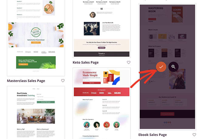 шаблон целевой страницы SeedProd Choose a landing page template