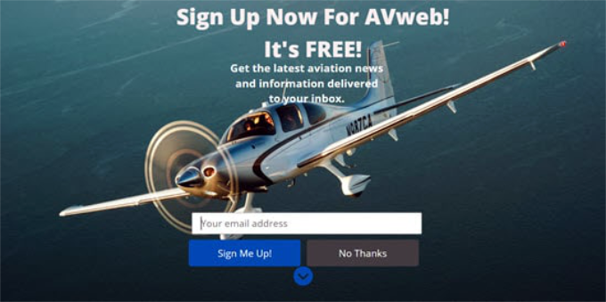 Exemplul de covoraș de bun venit AVweb Welcome mat example AVweb