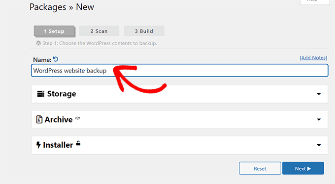 Bir yedek ad seçin Choose a backup name