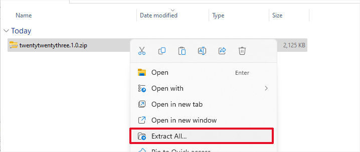 Extrageți fișierele cu teme Extract theme files