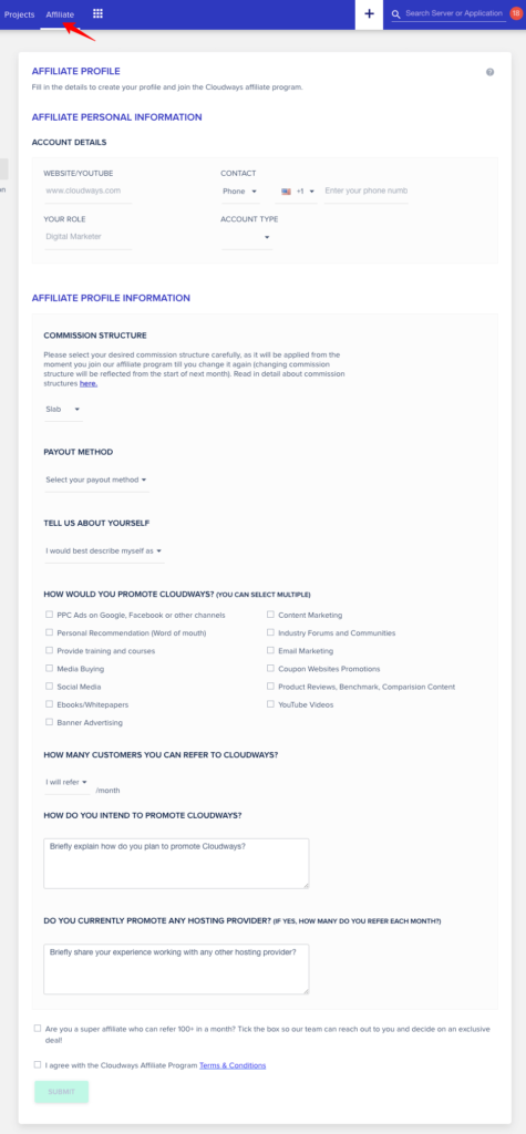 cloudways-affiliate-form-ملء