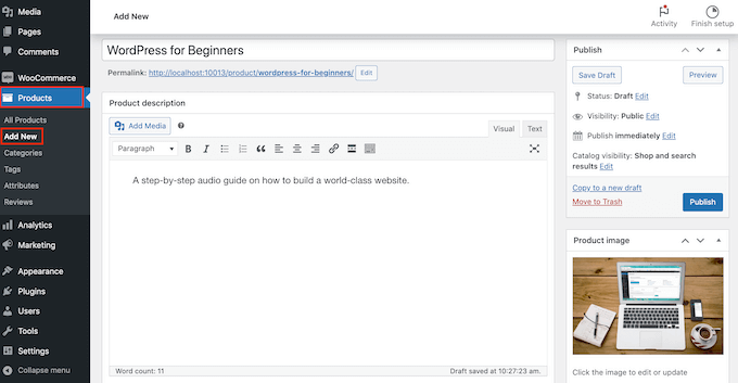 إنشاء منتج WooCommerce قابل للتنزيل Creating a downloadable WooCommerce product