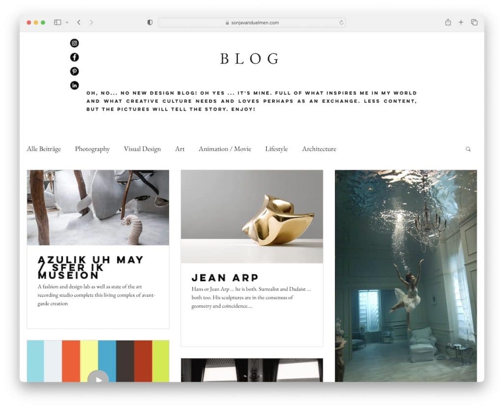 sonja van dulmen wix 博客示例