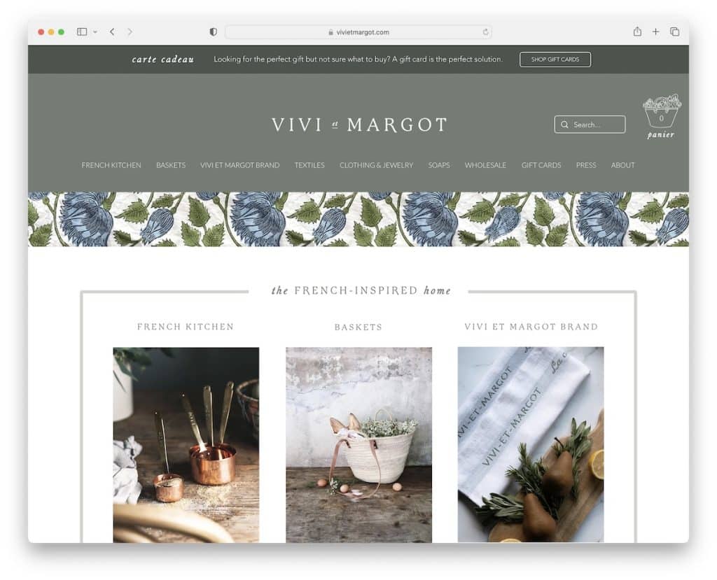 vivi et margot wix 商店示例