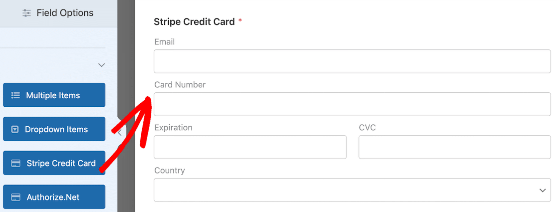 Add a Stripe field to your form