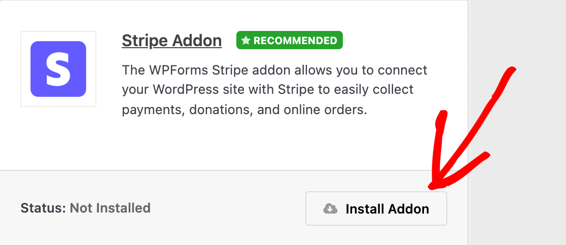 Install the Stripe addon