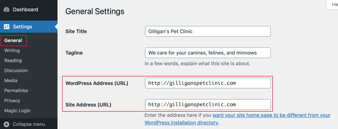 WordPress 주소 및 사이트 URL을 새 도메인으로 변경 Change the WordPress Address and Site URL to Your New Domain