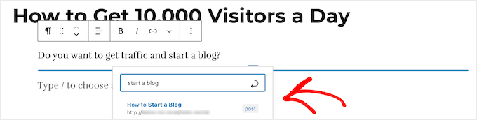 게시물에 링크 추가 Add a Link to a Post