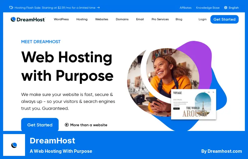 DreamHost - 목적이 있는 웹 호스팅
