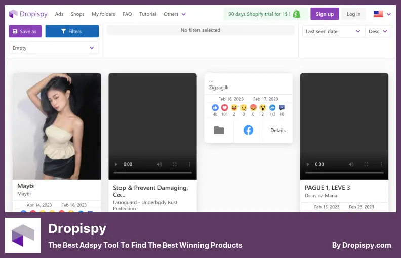 Dropispy - Le meilleur outil Adspy pour trouver les meilleurs produits gagnants