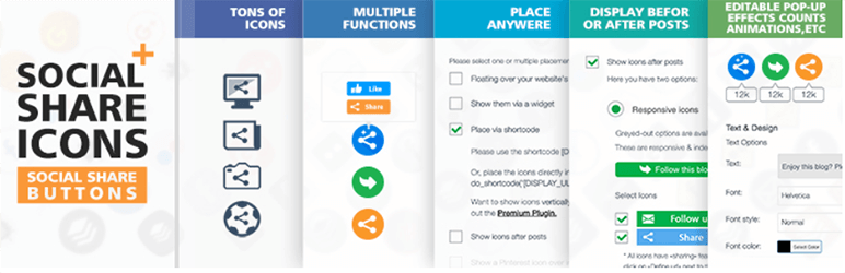 Más de 8 mejores complementos para compartir en redes sociales para WordPress 2023 (mejores selecciones) 8 social share icons 21
