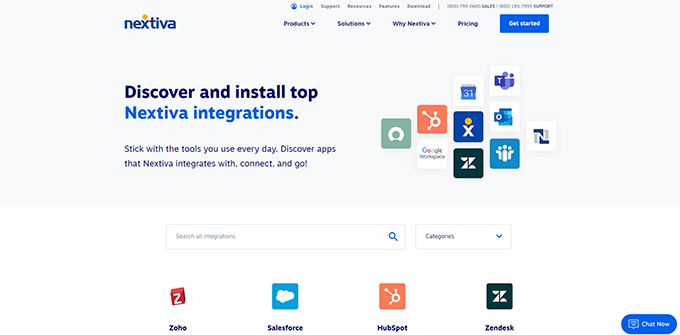 Intégrations Nextiva Nextiva integrations