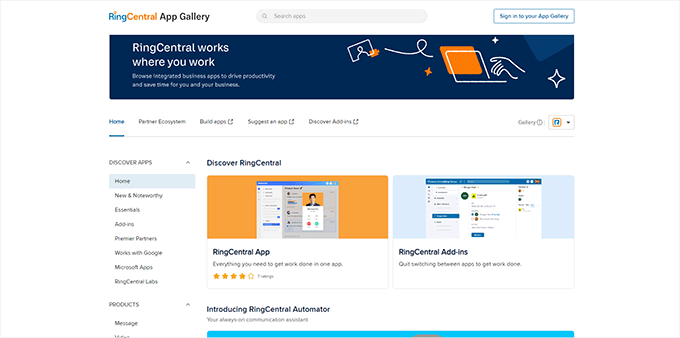 Intégrations RingCentral RingCentral Integrations