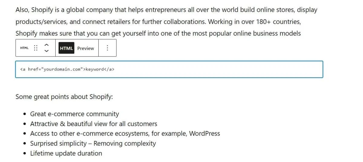 Как добавить ссылку в WordPress: руководство по началу работы 86 copy code into html text box