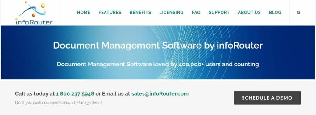InfoRouter のホームページ - あなたとあなたの従業員のための DMS